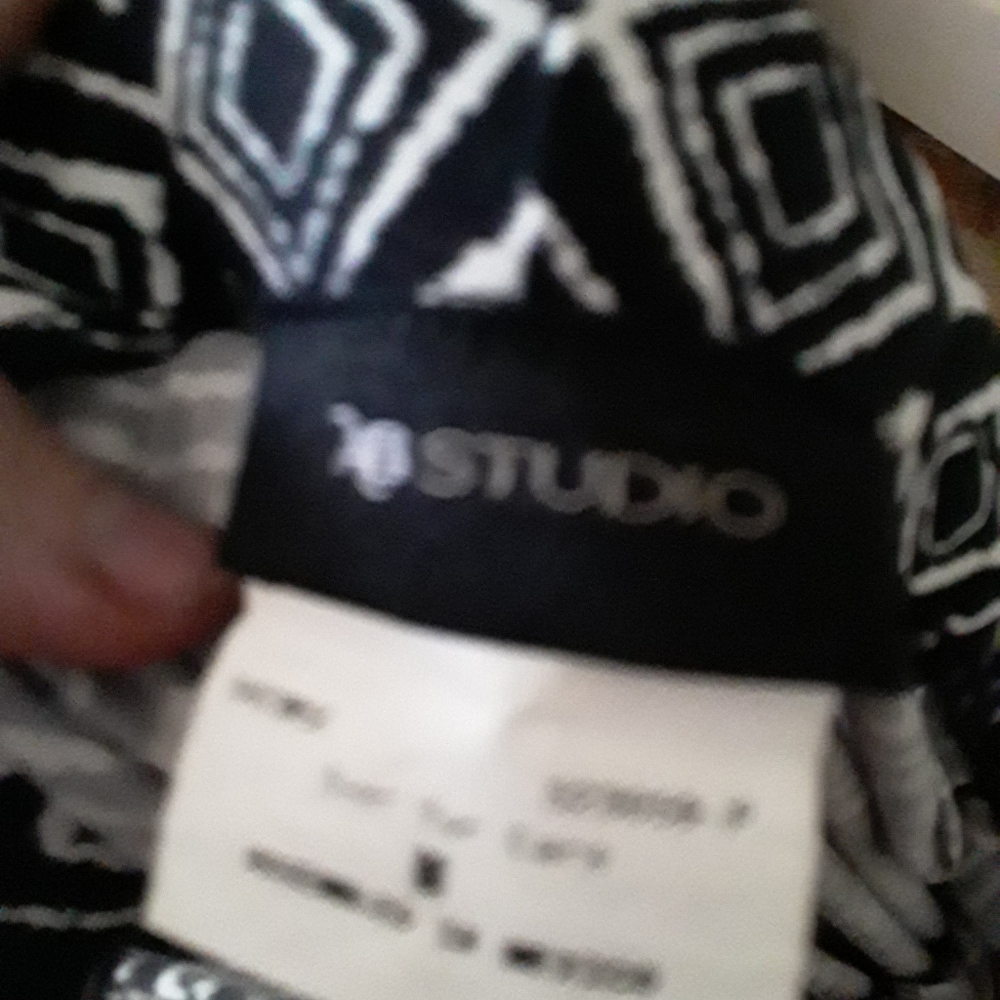 AB Studios Black and White Geometric Full pants M - Picture 2 of 3